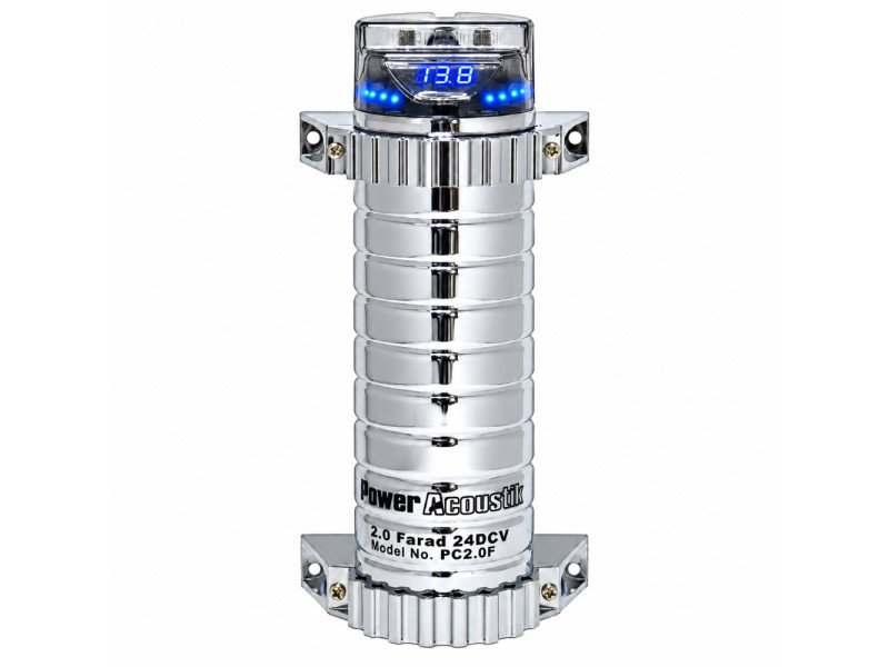 Condensador Power Acoustik PC2.4F para sistemas de som automóvel.