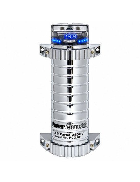 Condensador Power Acoustik PC2.4F para sistemas de som automóvel.